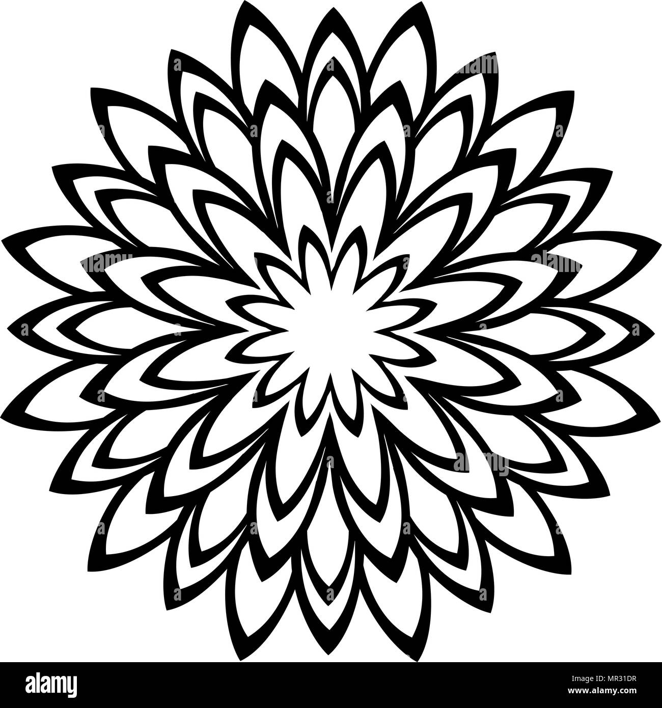 Black Pattern Vector flower Mandala Stock Vector Image & Art - Alamy