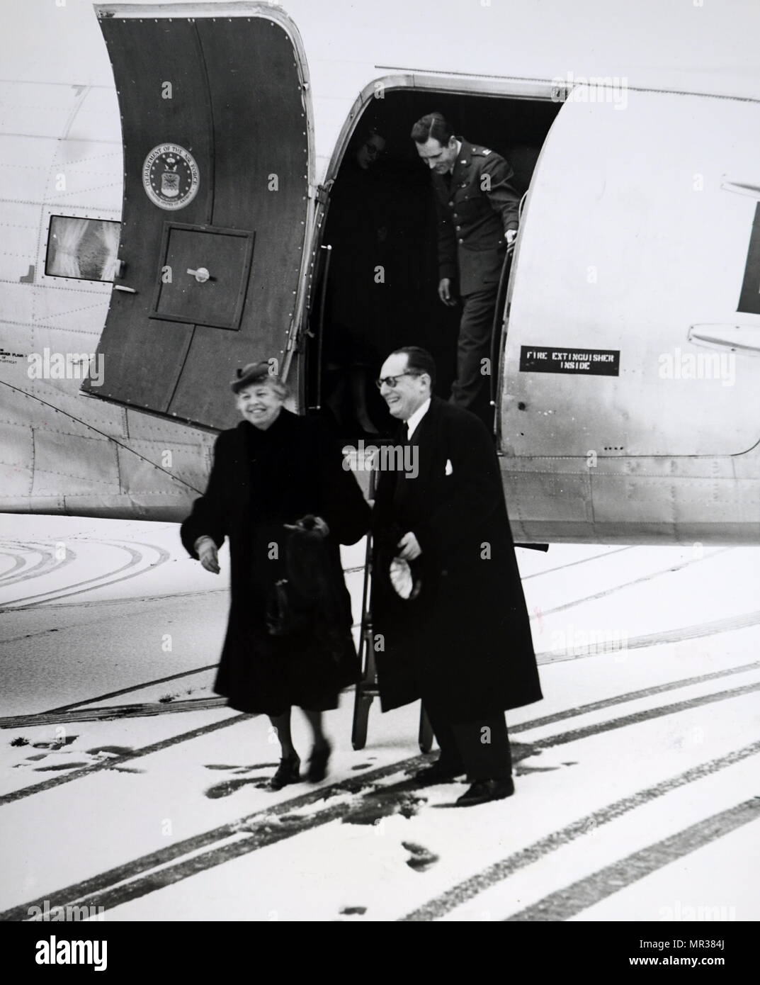 Photograph Of Eleanor Roosevelt With French Politician Maurice Schumann