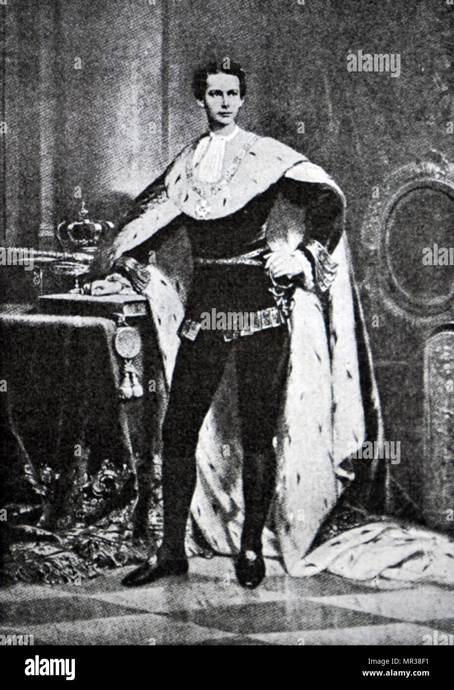 Photographic portrait of Ludwig II of Bavaria (18451886) King of Bavaria. Dated 19th century