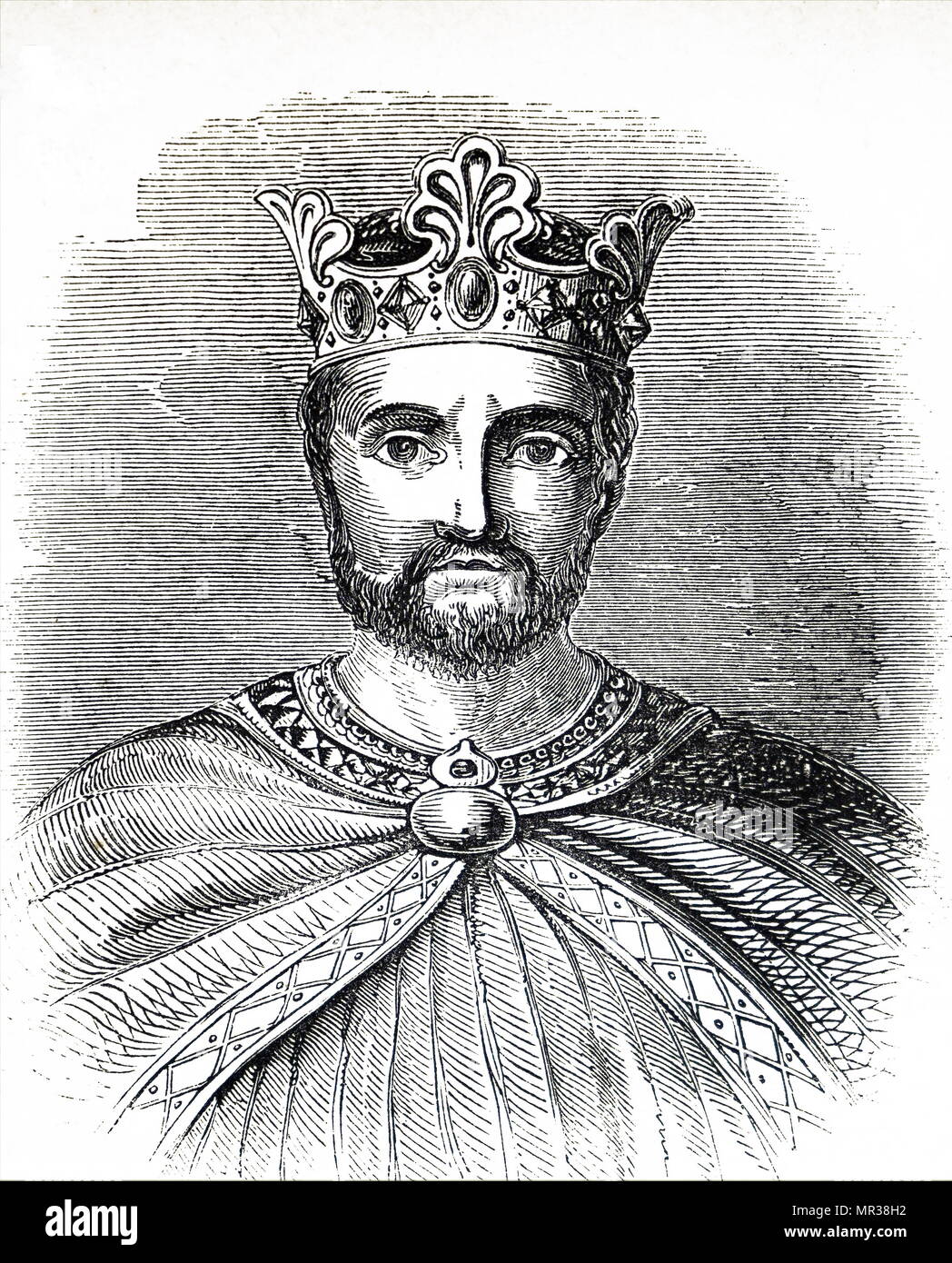 Portrait of Richard I of England (1157-1199) King of England, Duke of Normandy, Aquitaine and Gascony, Lord of Cyprus, Count of Poitiers, Anjou, Maine, and Nantes. Dated 12th century Stock Photo