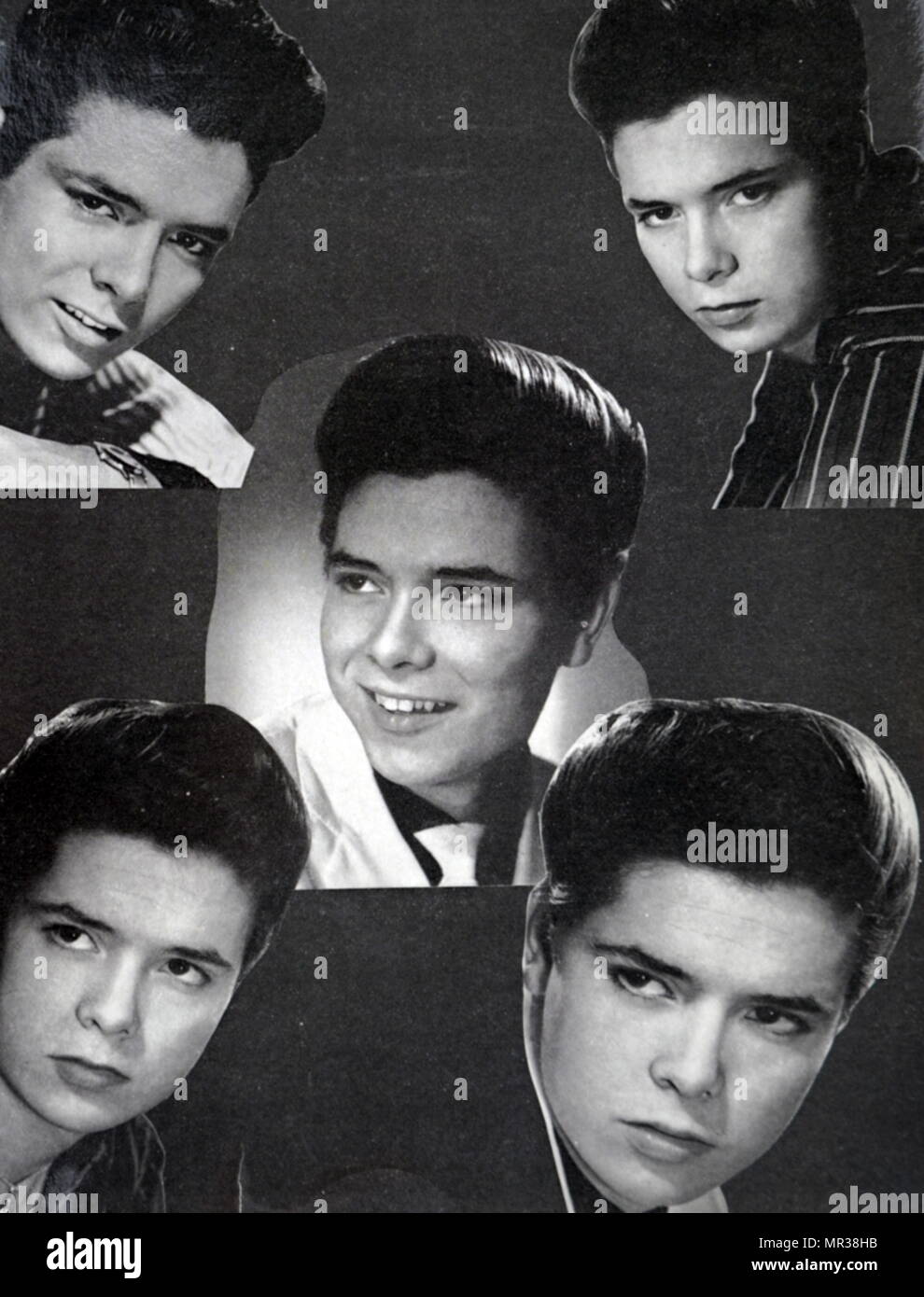 Photographs of Cliff Richard as young man. Cliff Richard (1940-) a British pop singer, musician, performer, actor and philanthropist. Dated 20th century Stock Photo
