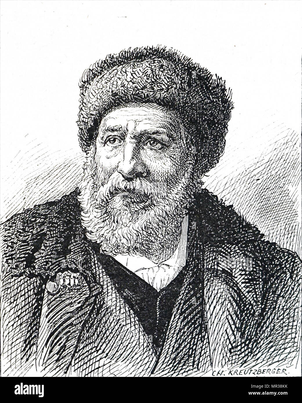 Portrait of Élisée Reclus (1830-1905) a renowned French geographer, writer, and anarchist. Dated 19th century Stock Photo