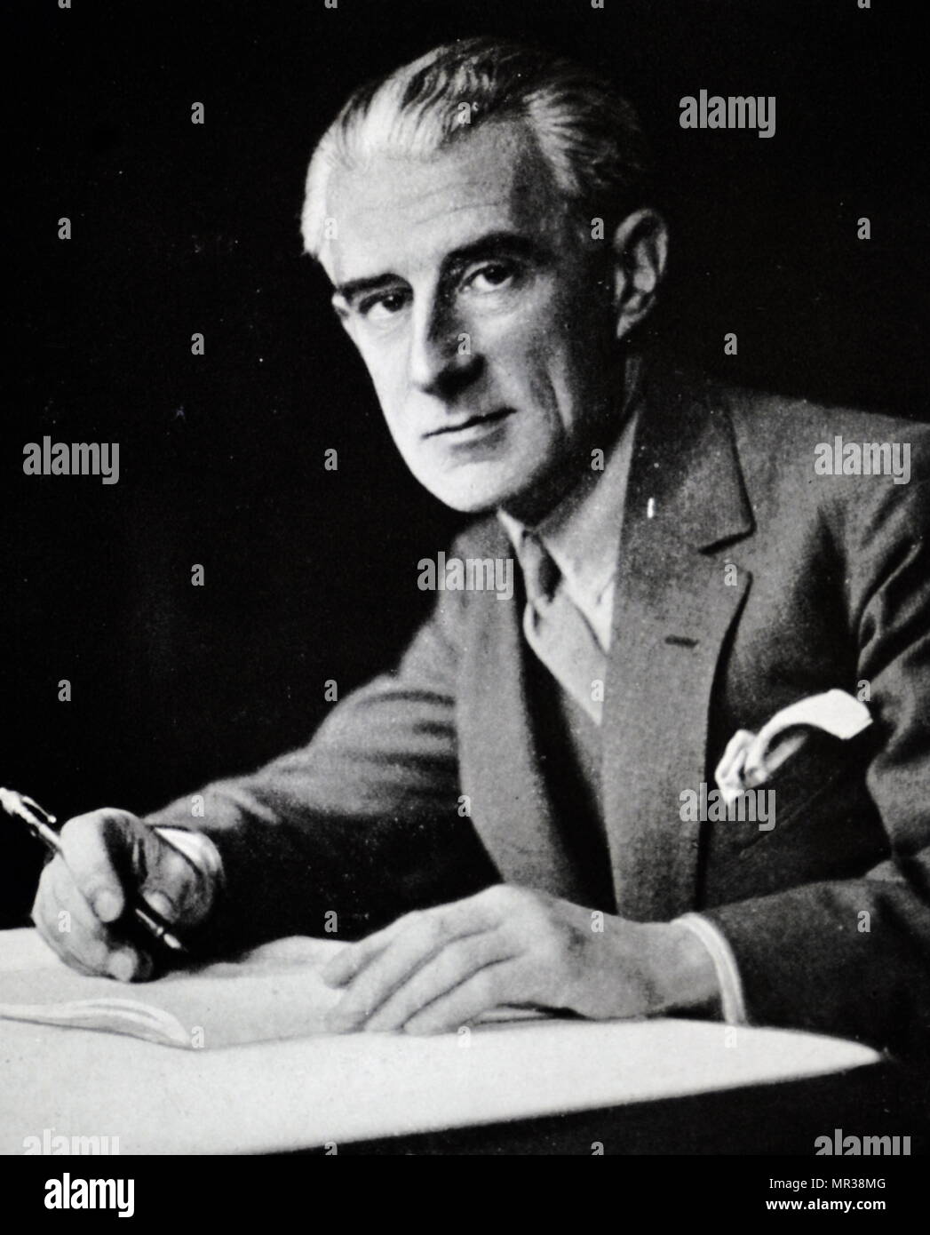 Photographic portrait of Maurice Ravel (1875-1937) a French composer, pianist and conductor. Dated 20th century Stock Photo