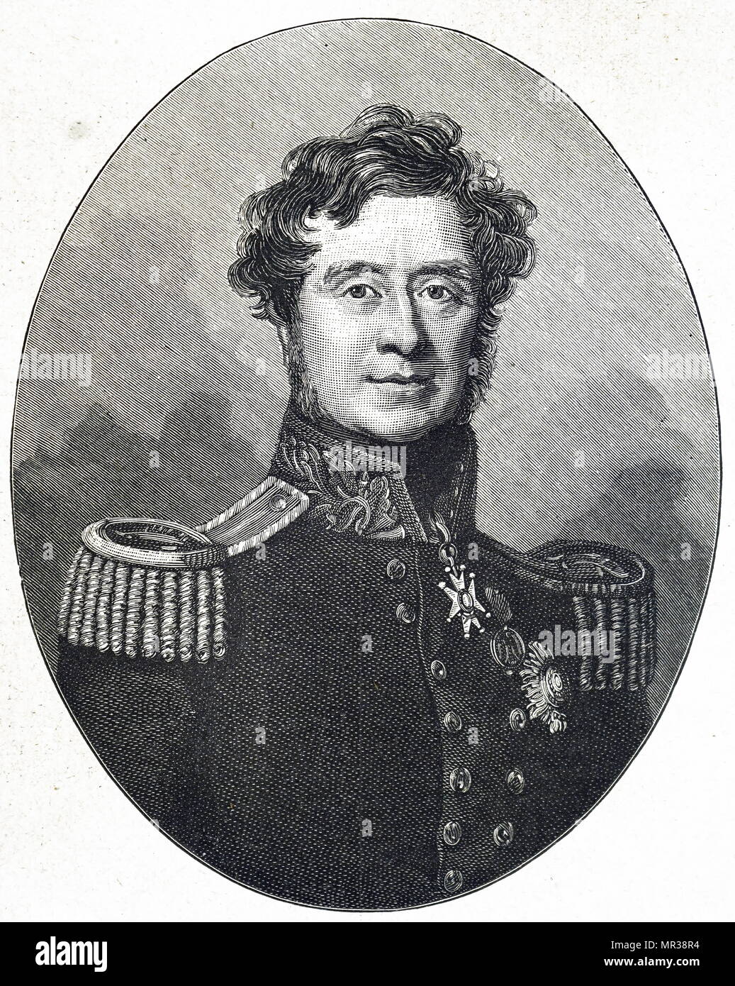 Portrait of FitzRoy Somerset, 1st Baron Raglan (1788-1855) a British army officer. Dated 19th century Stock Photo
