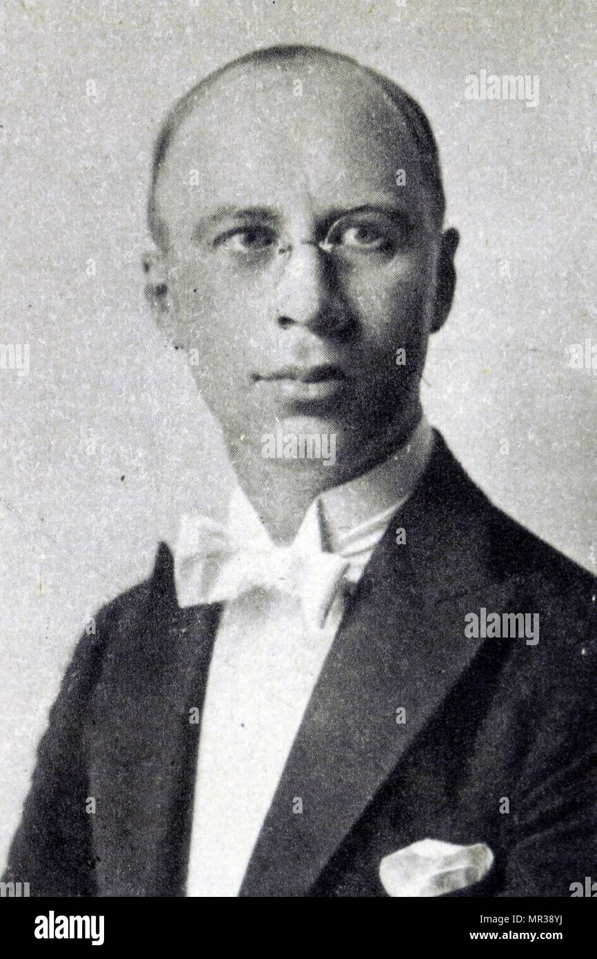 Photographic portrait of Sergei Prokofiev (1891-1953) a Soviet composer, pianist and conductor. Dated 20th century Stock Photo