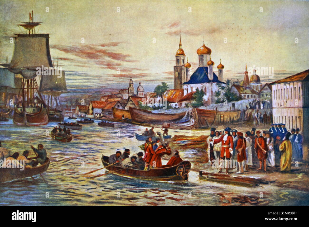 Painting depicting Peter the Great's naval preparations. Peter the Great ( 1672-1725) ruler of the Tsardom of Russia and later the Russian Empire.
