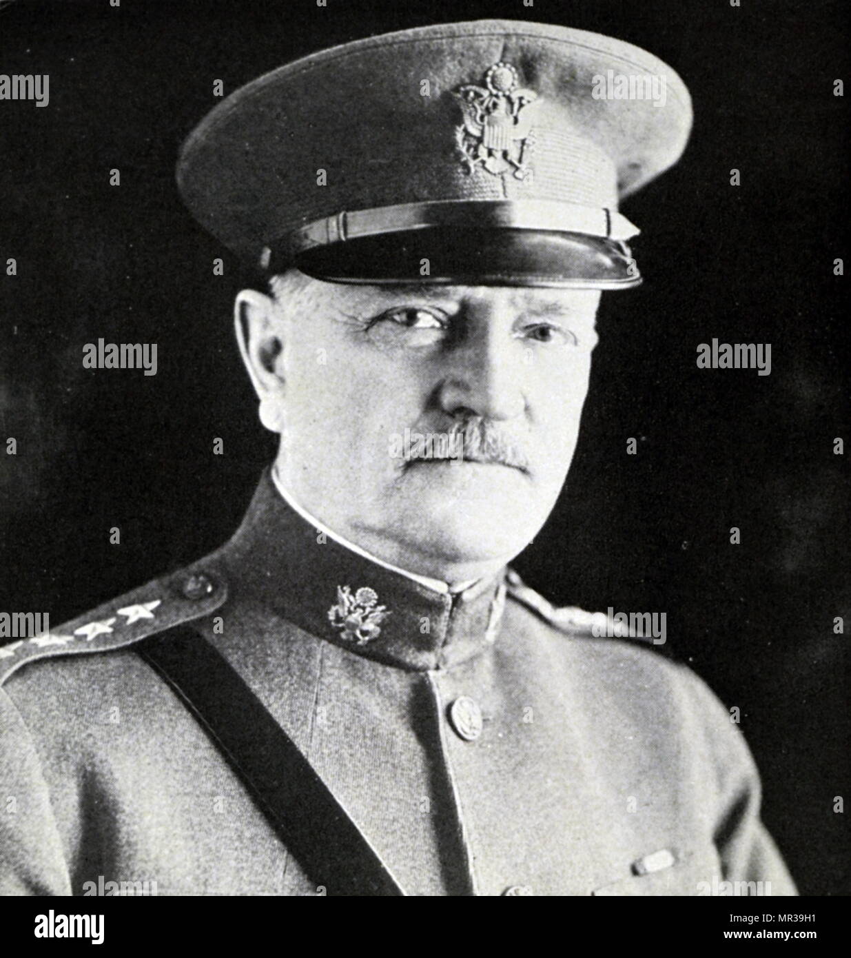 Photographic portrait of John J. Pershing (1860-1948) a senior United States Army officer. Dated 20th century Stock Photo