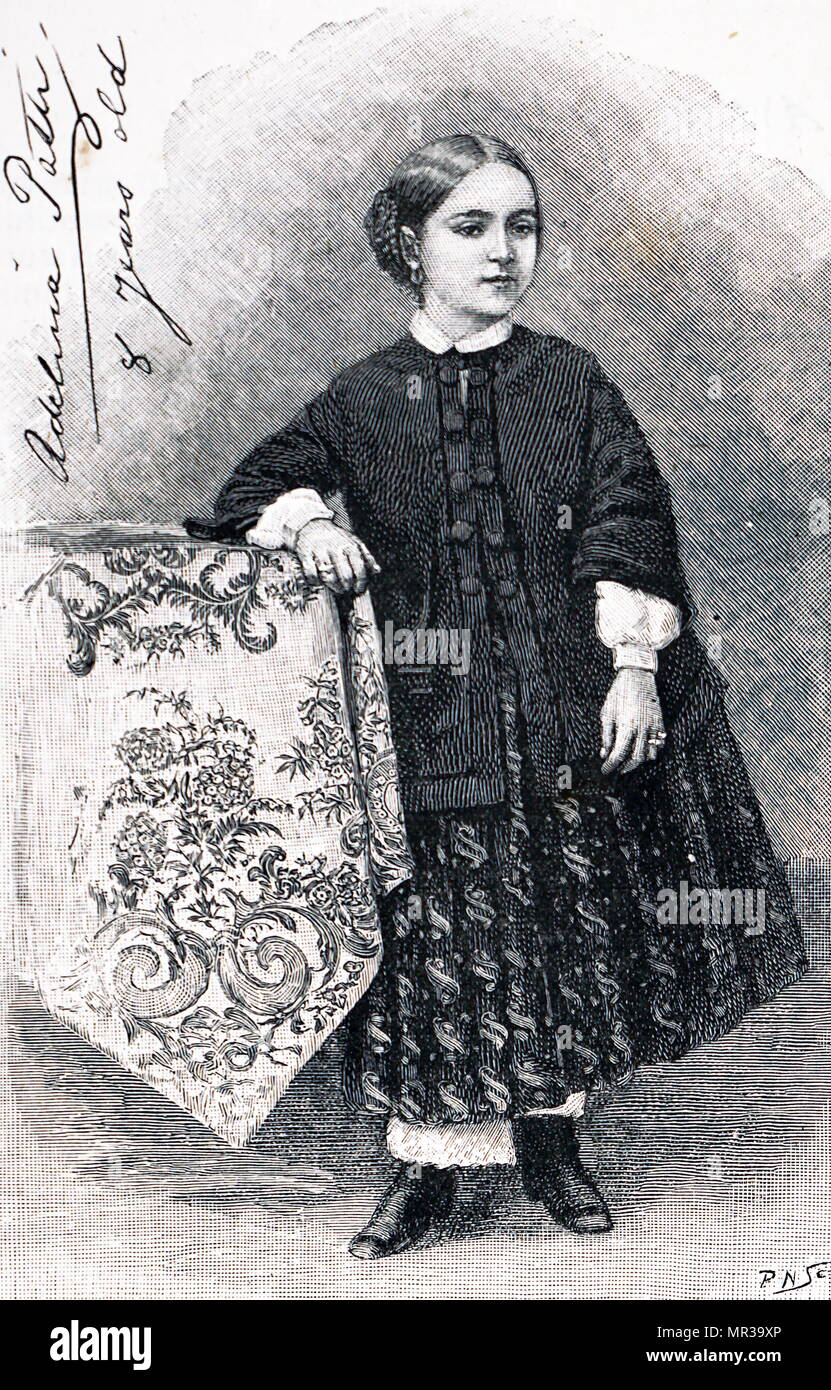 Portrait of Adelina Patti (1843-1919) an Italian-French opera singer. Dated 19th century Stock Photo