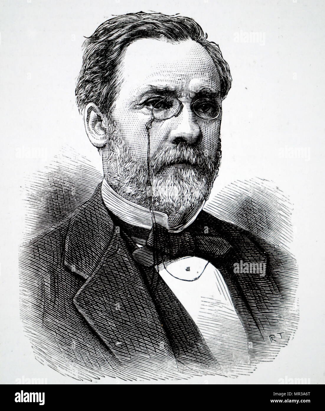 Portrait of Louis Pasteur (1822-1895) a French biologist, microbiologist and chemist renowned for his discoveries of the principles of vaccination, microbial fermentation and pasteurisation. Dated 19th century Stock Photo