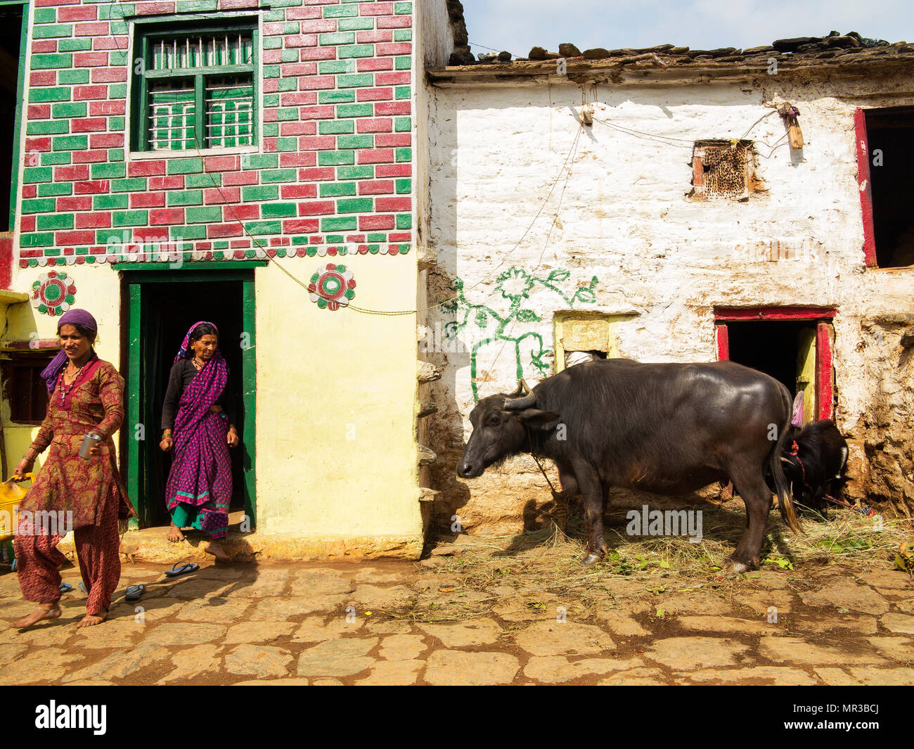 Indian Womans At Their Daily Routine At Remote Sanouli Village Where Jim Corbett Shot The Panar 