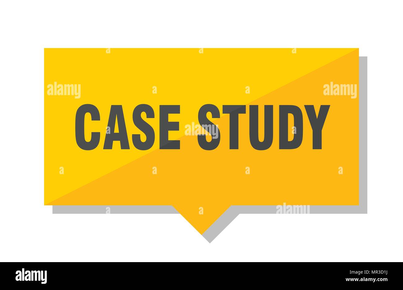 case study yellow square price tag Stock Vector