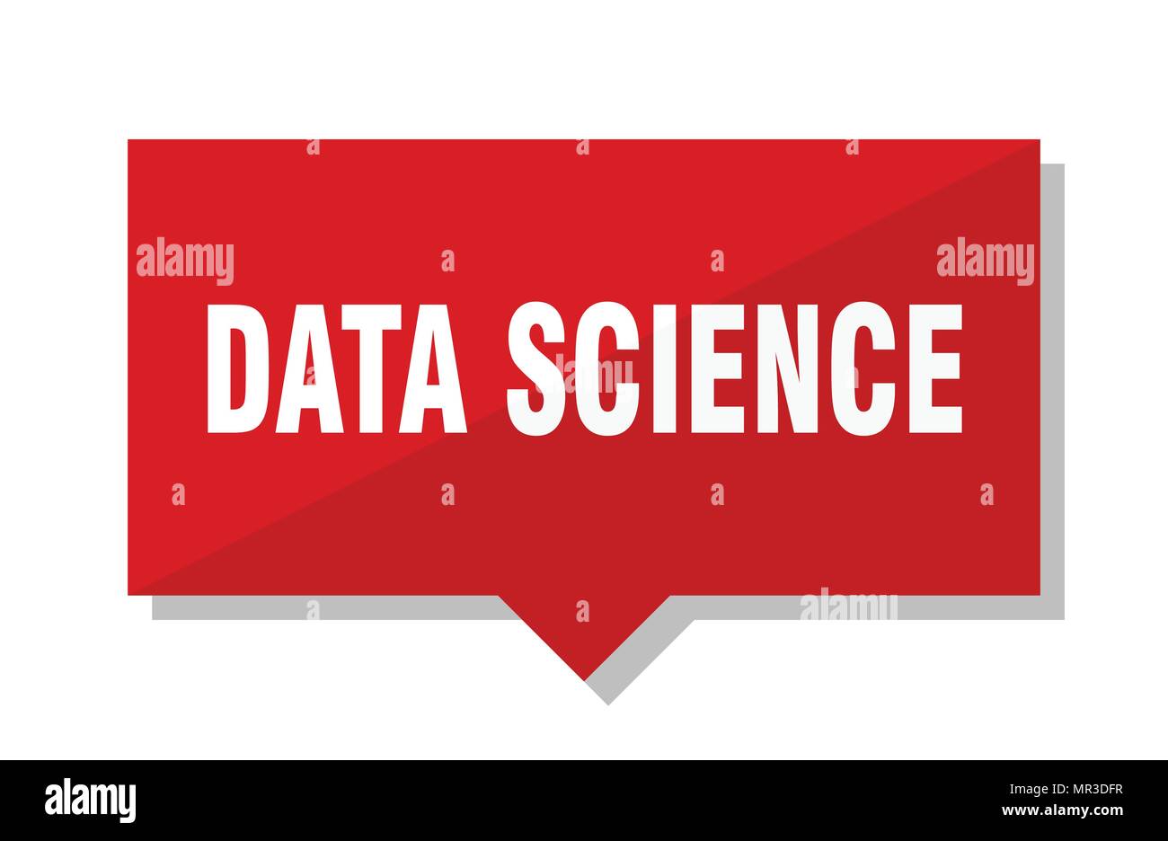 data science red square price tag Stock Vector