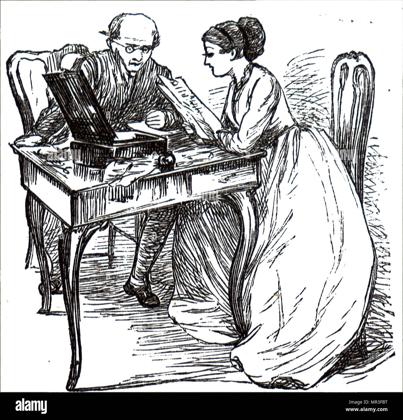 Writing desk woman 19th century hi-res stock photography and images - Alamy