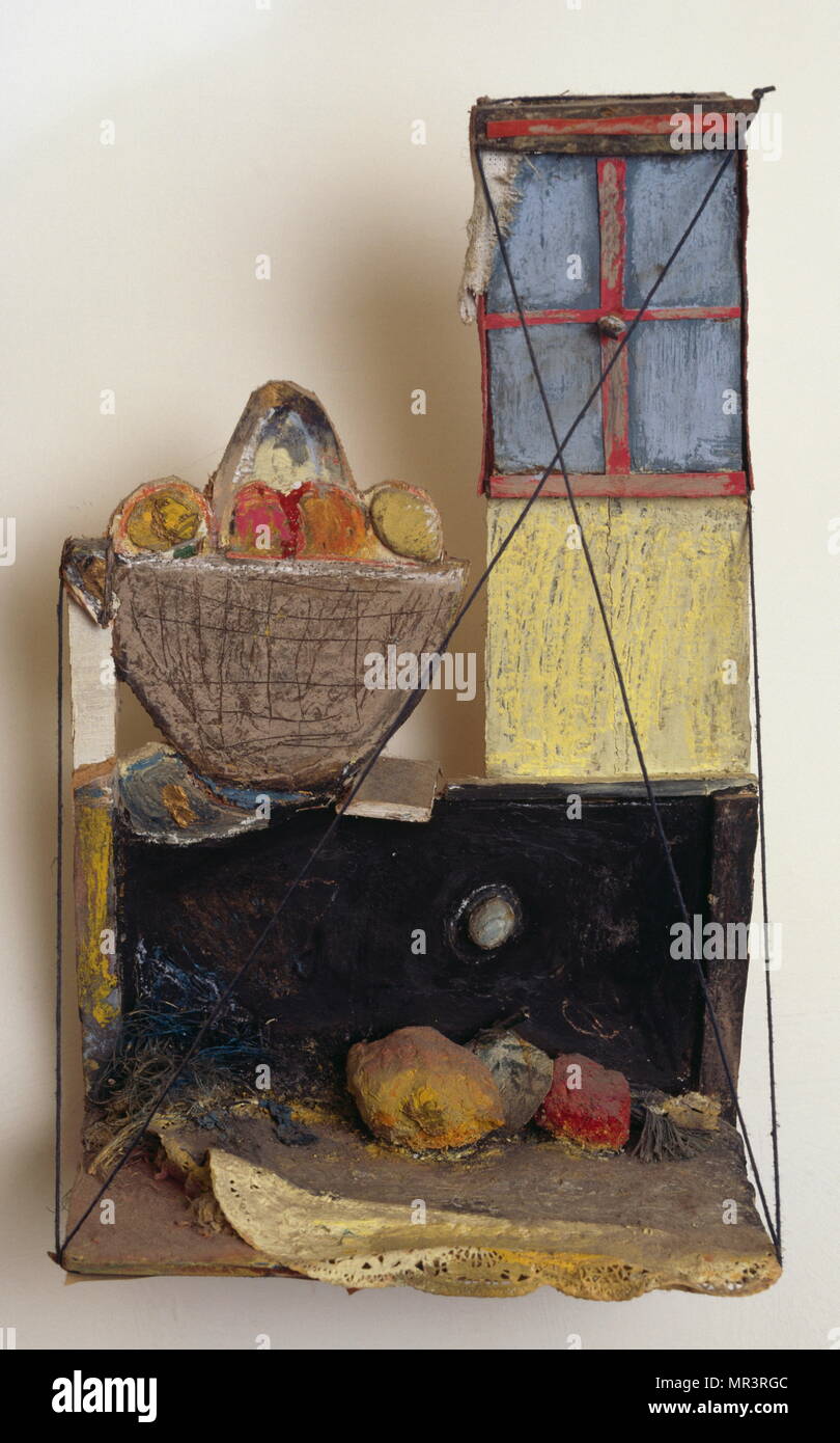 three dimensional mixed media composition by French-Algerian artist Yves Baume; Born 1933 Stock Photo
