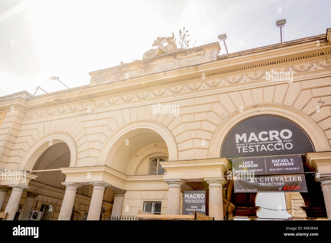 Rome, Italy, March 2017: main entrance of the MACRO museum, Museum of Contemporary Art in Rome, built inside an old slaughterhouse Stock Photo