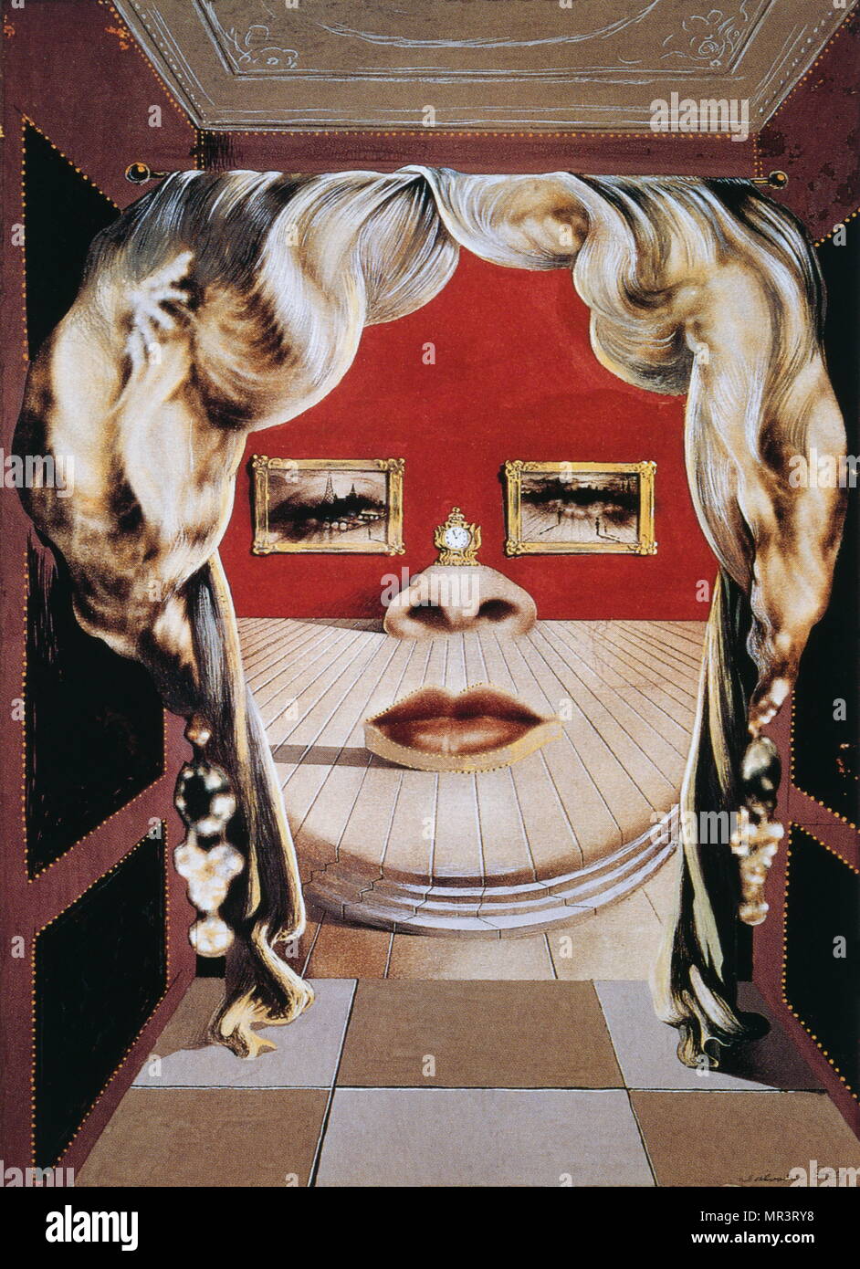 Face of Mae West' 1935 painting,  by Salvador Dali (1904-1989) Spanish surrealist artist Stock Photo