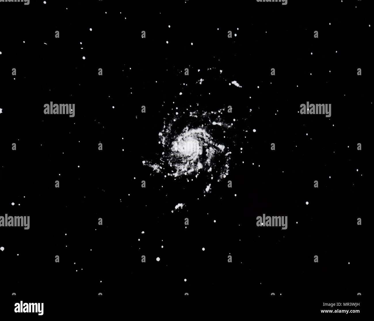 Photograph of spiral galaxy M 101 in Ursa Major. Dated 20th century Stock Photo