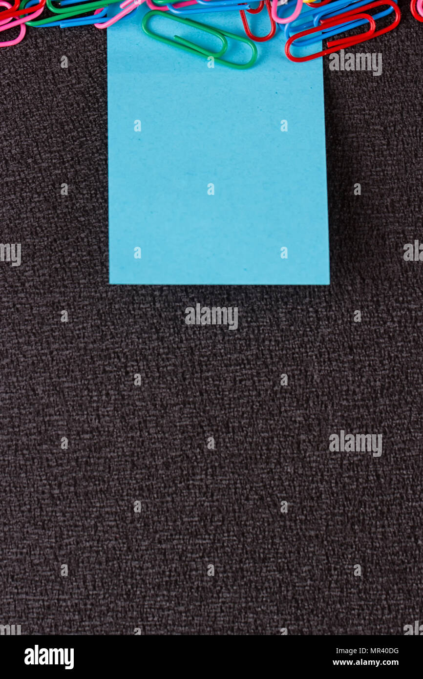 Empty paper s. paper note for add text message with magnet clip. Stock Photo