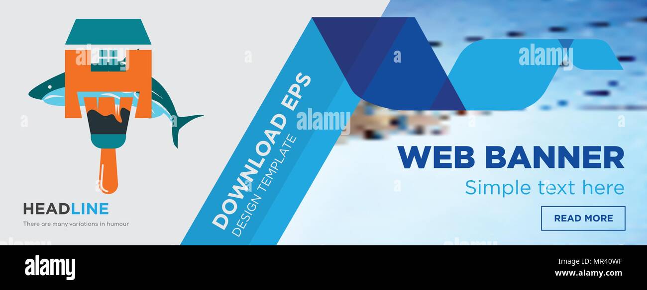 Concept Horizontal Webpage Banner Template Design On Abstract