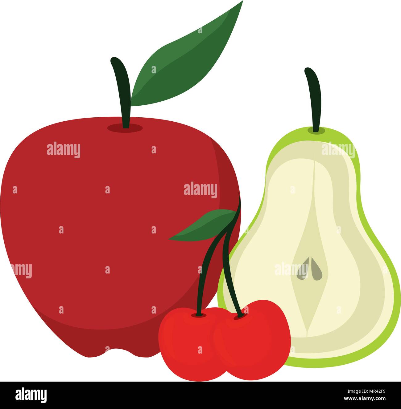 delicious set fruits healthy food Stock Vector Image & Art - Alamy