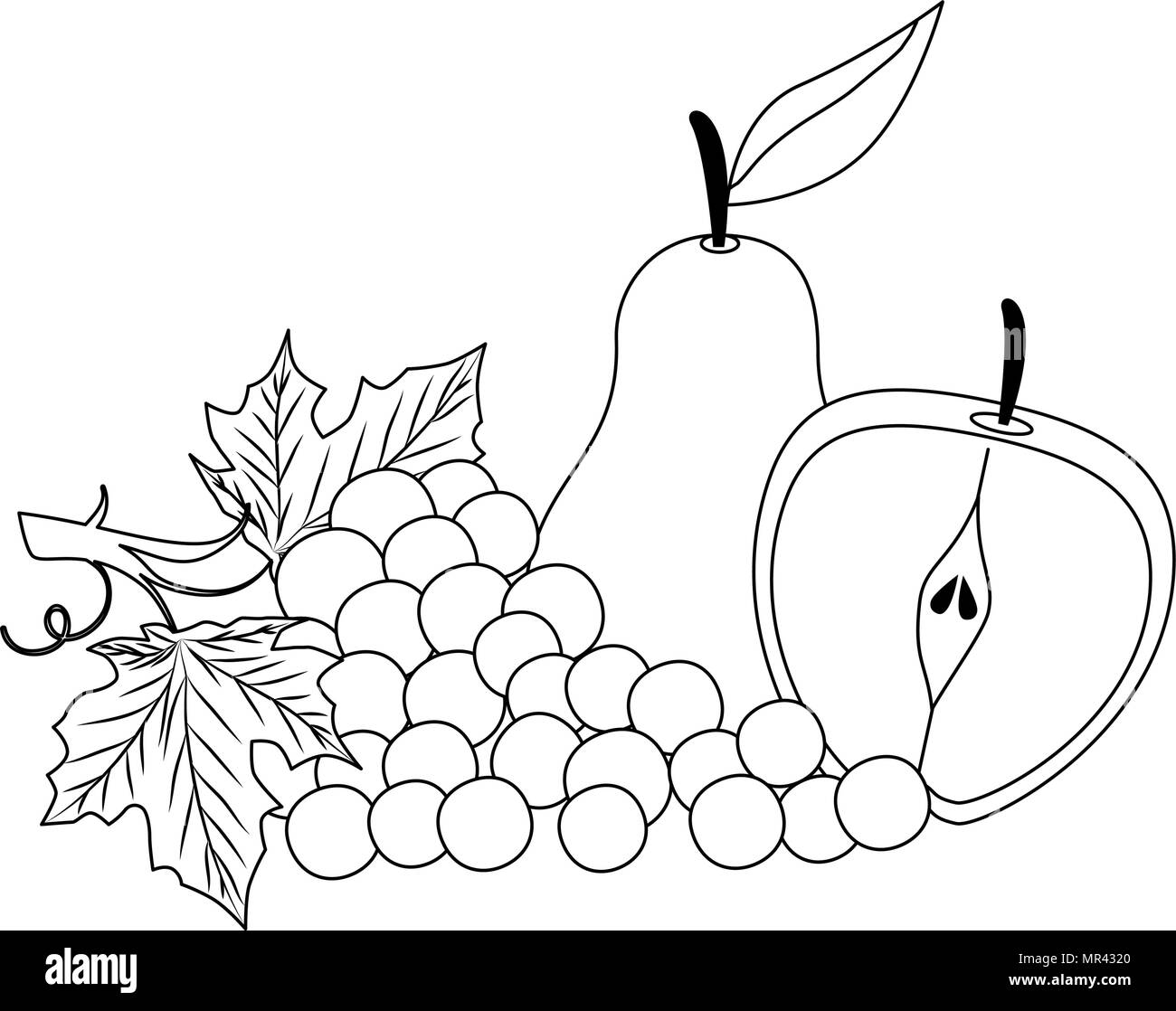 delicious set fruits healthy food Stock Vector Image & Art - Alamy