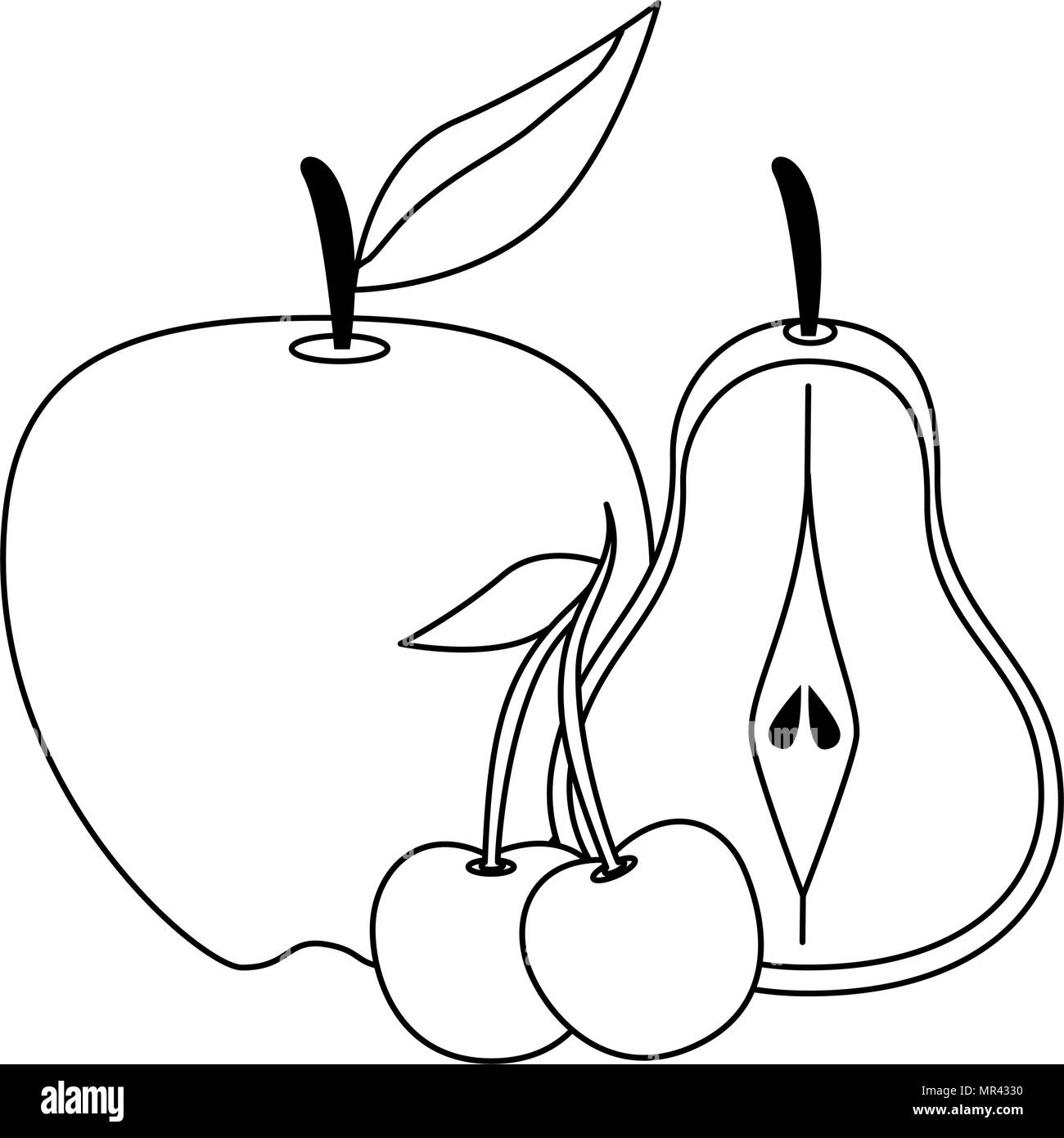 delicious set fruits healthy food Stock Vector Image & Art - Alamy