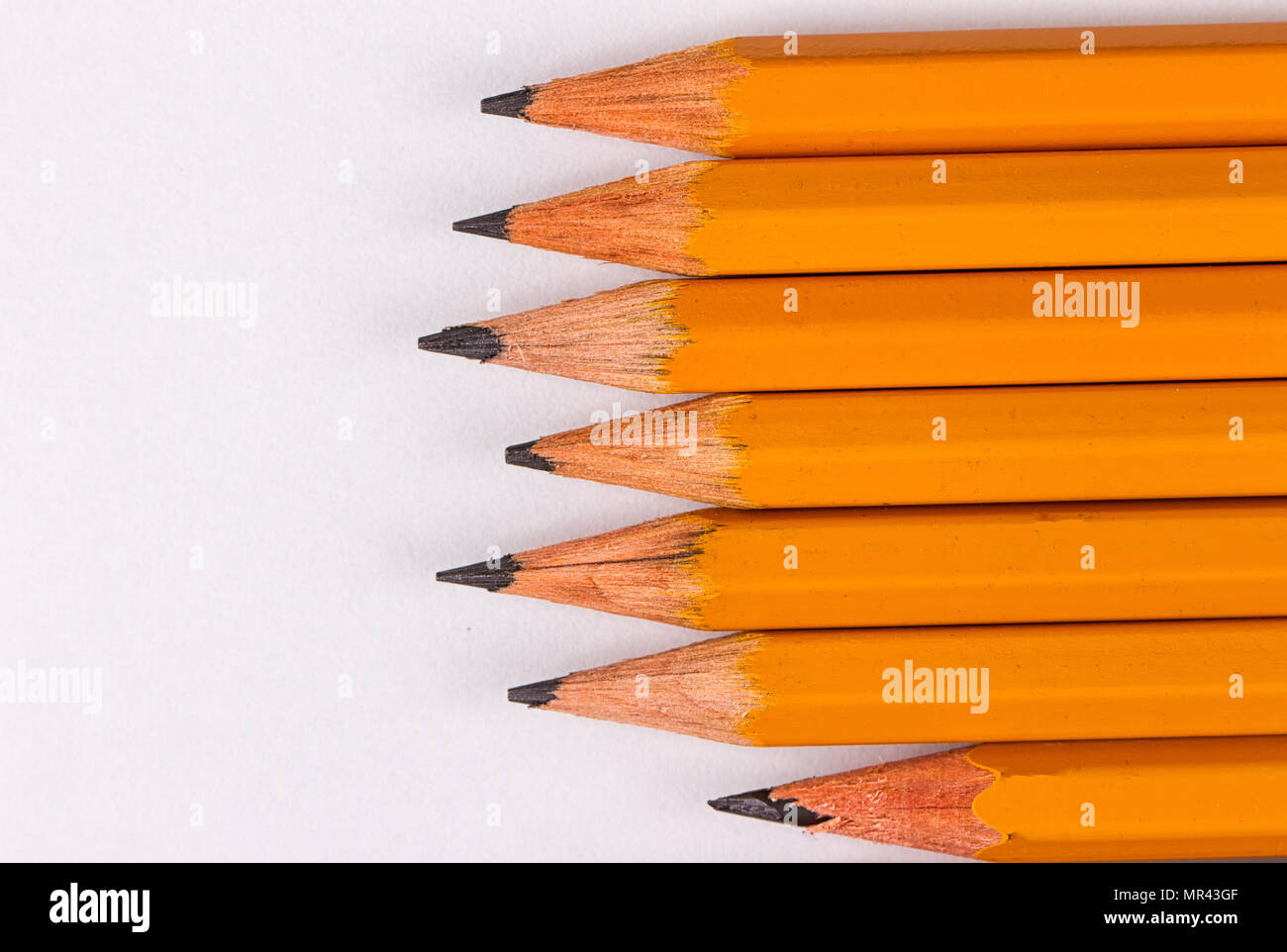 Simple pencils, a blank sheet, a template Stock Photo