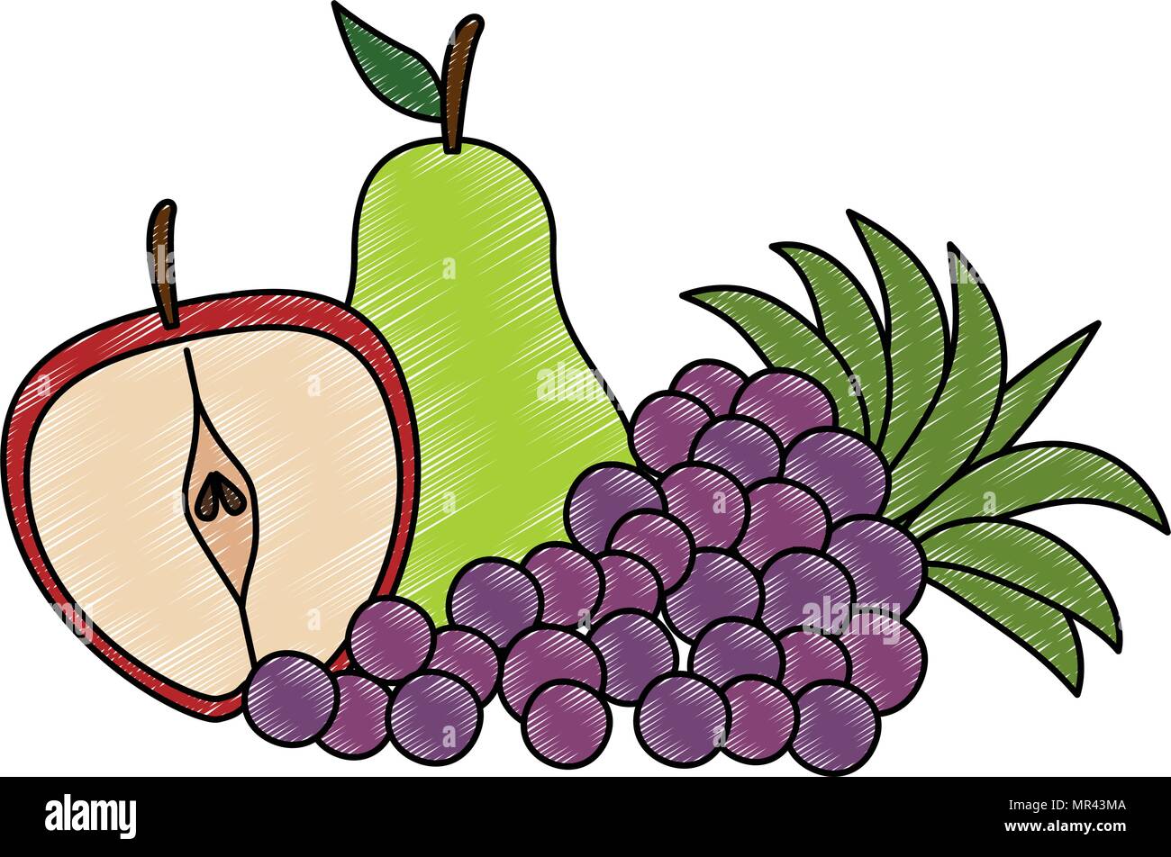 delicious set fruits healthy food Stock Vector Image & Art - Alamy