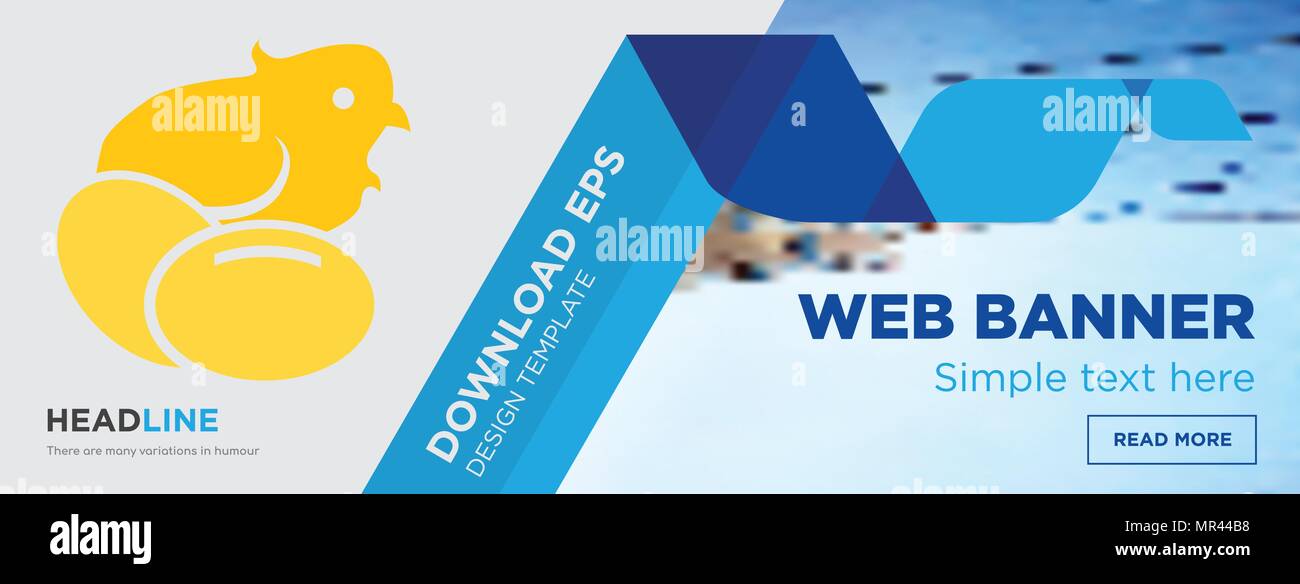chick concept horizontal webpage banner template design on abstract background with flat modern isolated vector icon and geometric shapes Stock Vector