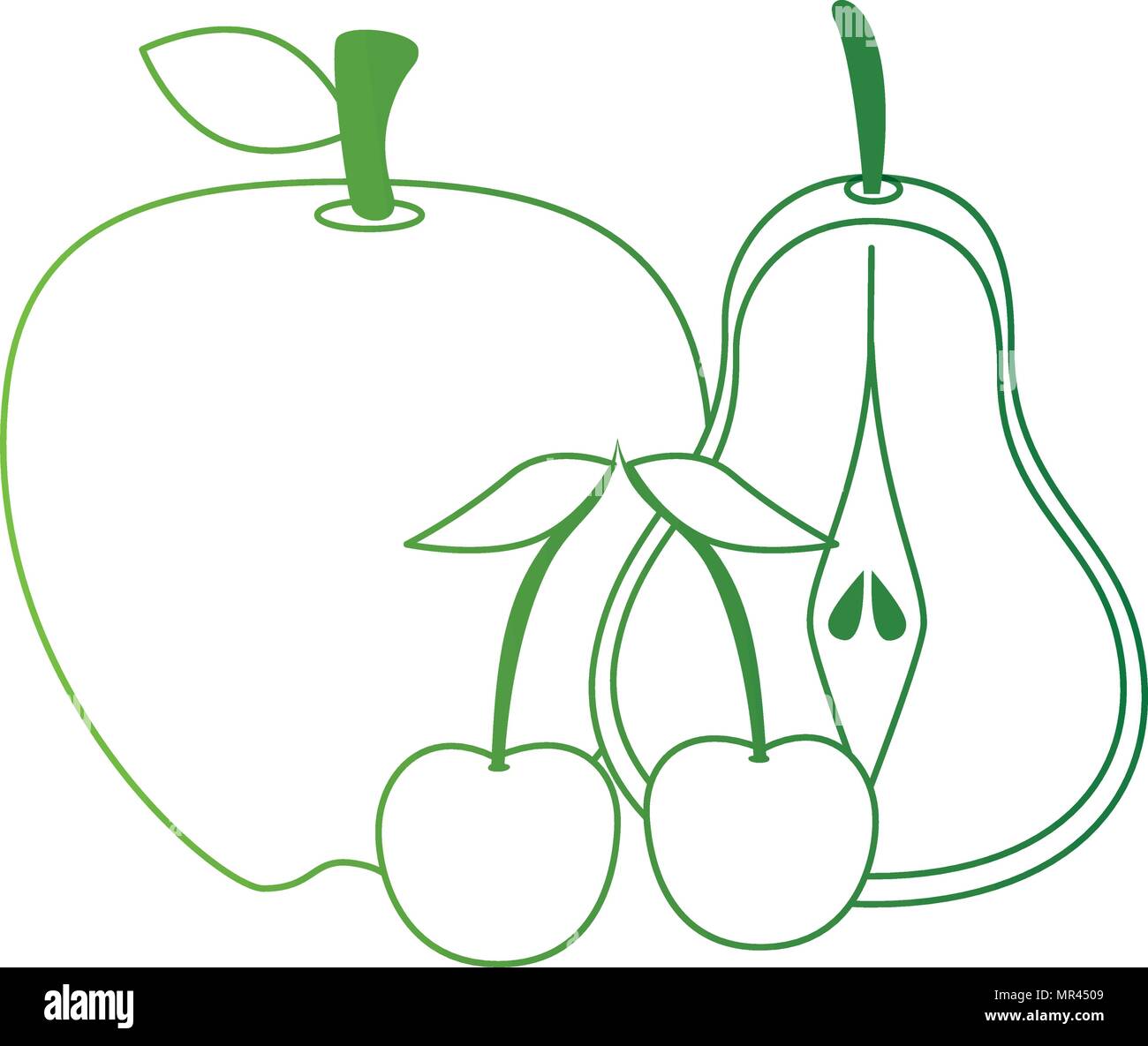 delicious set fruits healthy food Stock Vector Image & Art - Alamy