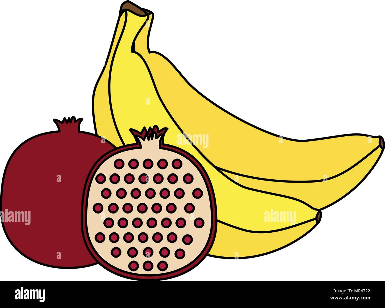 delicious set fruits healthy food Stock Vector Image & Art - Alamy