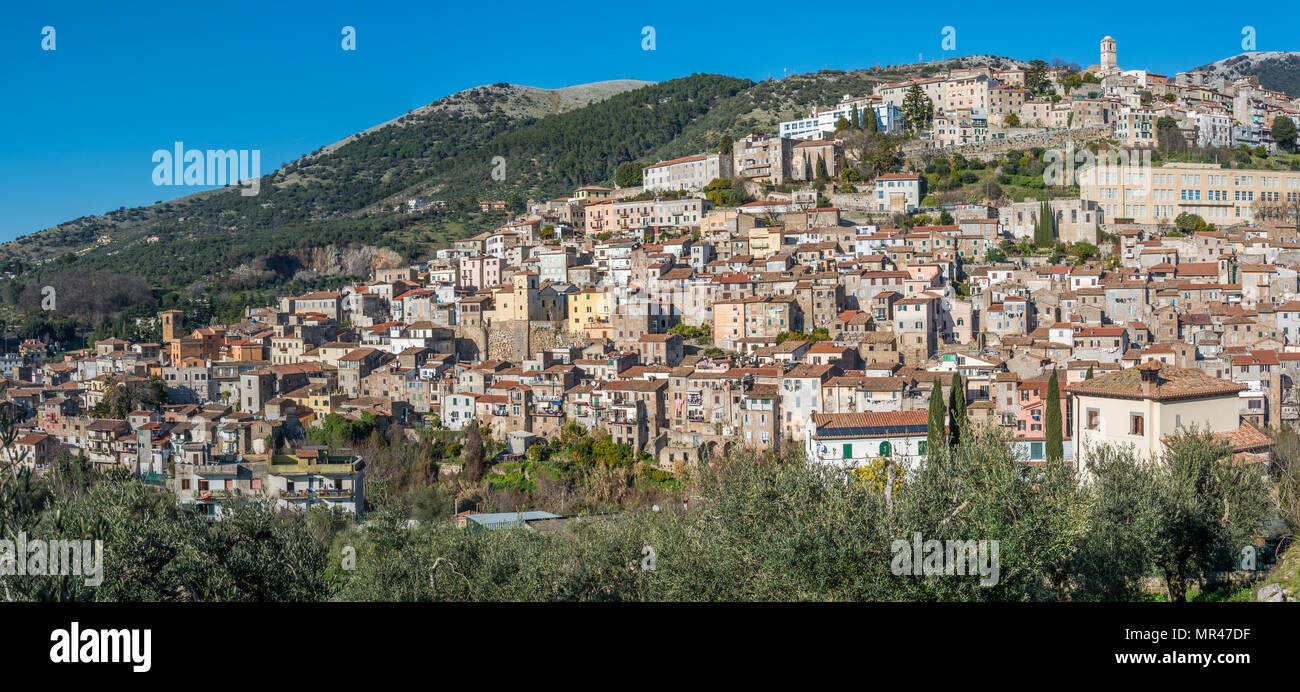 Panoramic view of Cori, town in Latina Province, Lazio, Italy Stock Photo