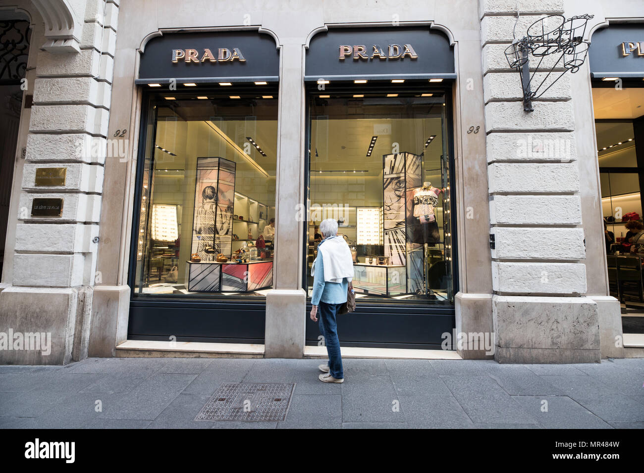 PRADA store via Condotti Rome Italy Stock Photo - Alamy