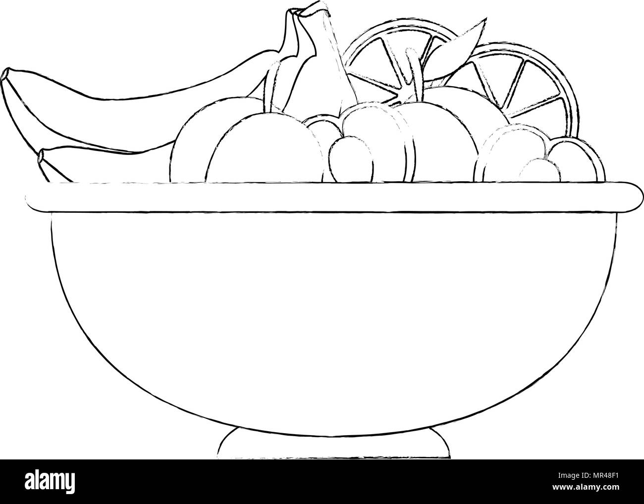 delicious set fruits in bowl healthy food Stock Vector Image & Art - Alamy