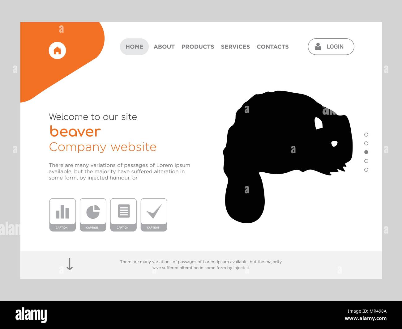 Quality One Page beaver Website Template Vector Eps, Modern Web Design ...