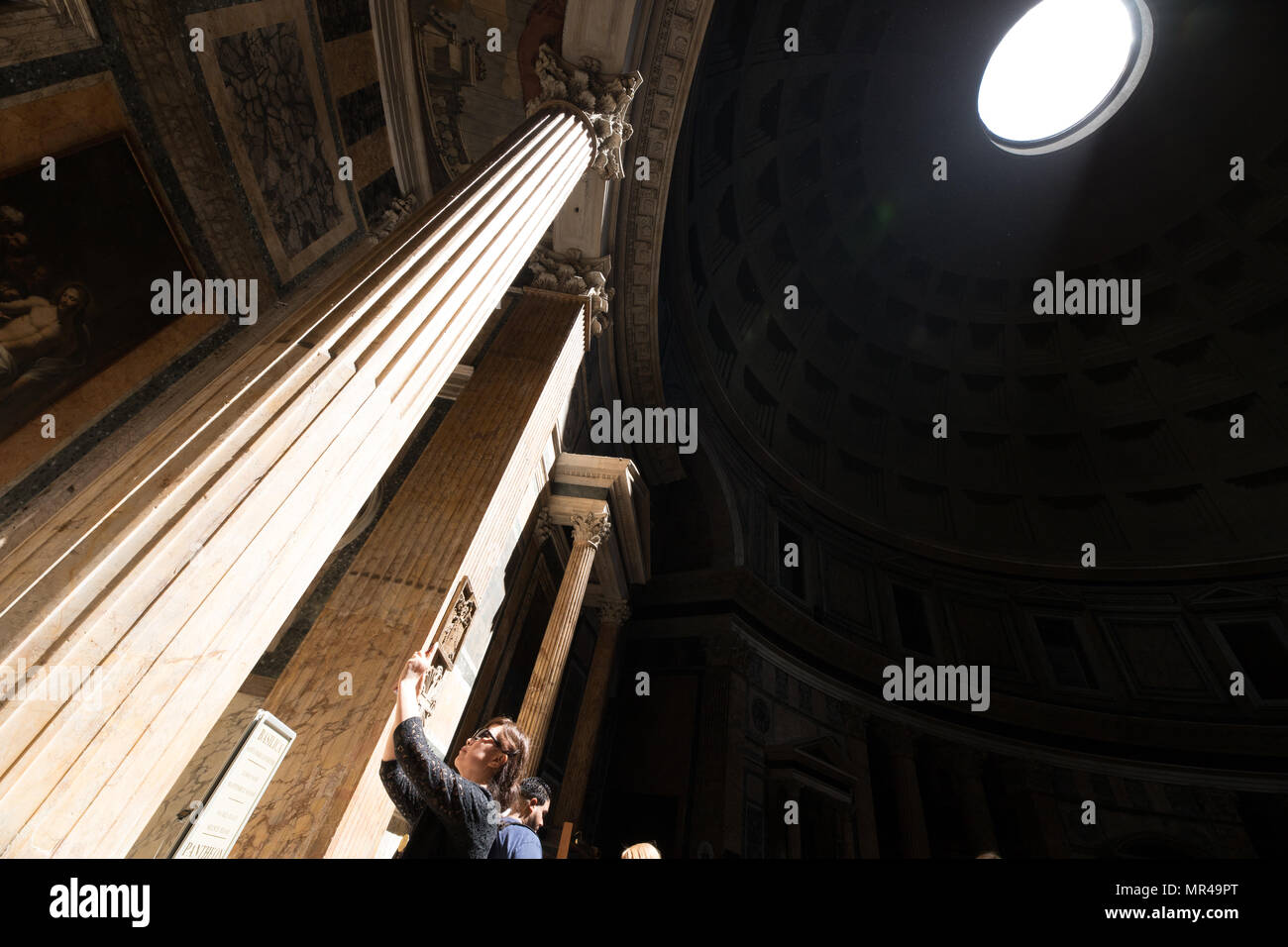 Rome Italy, Pantheon interior scene, tourist visiting the capital city monuments Stock Photo