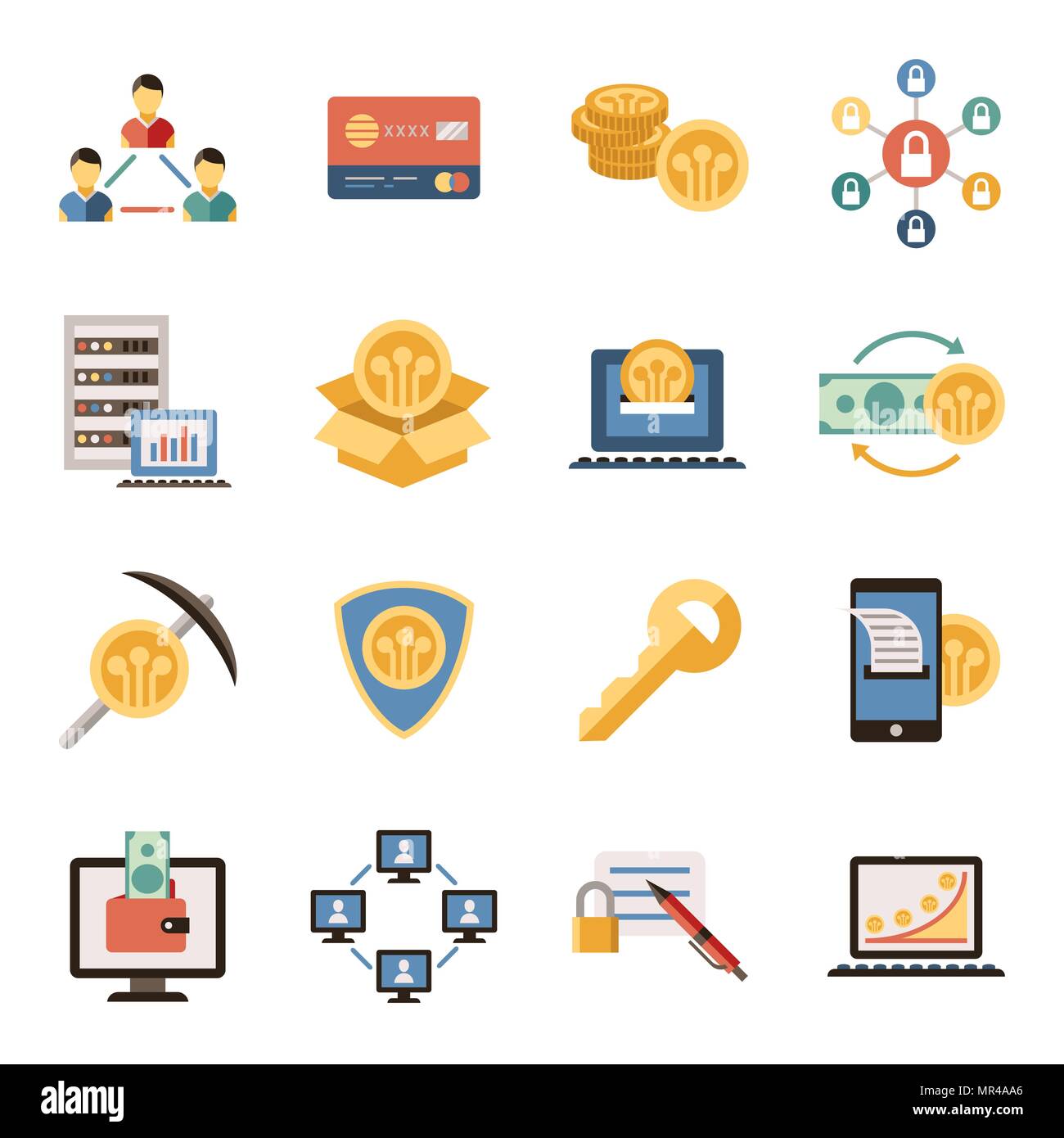 Digital vector line icons set blockchain pack illustration with elements  for cryptocurrency Stock Vector Image & Art - Alamy