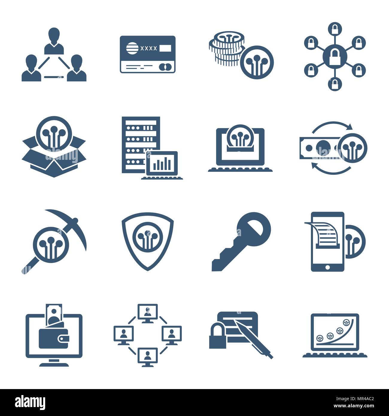 Digital vector line icons set blockchain pack illustration with elements  for cryptocurrency Stock Vector Image & Art - Alamy