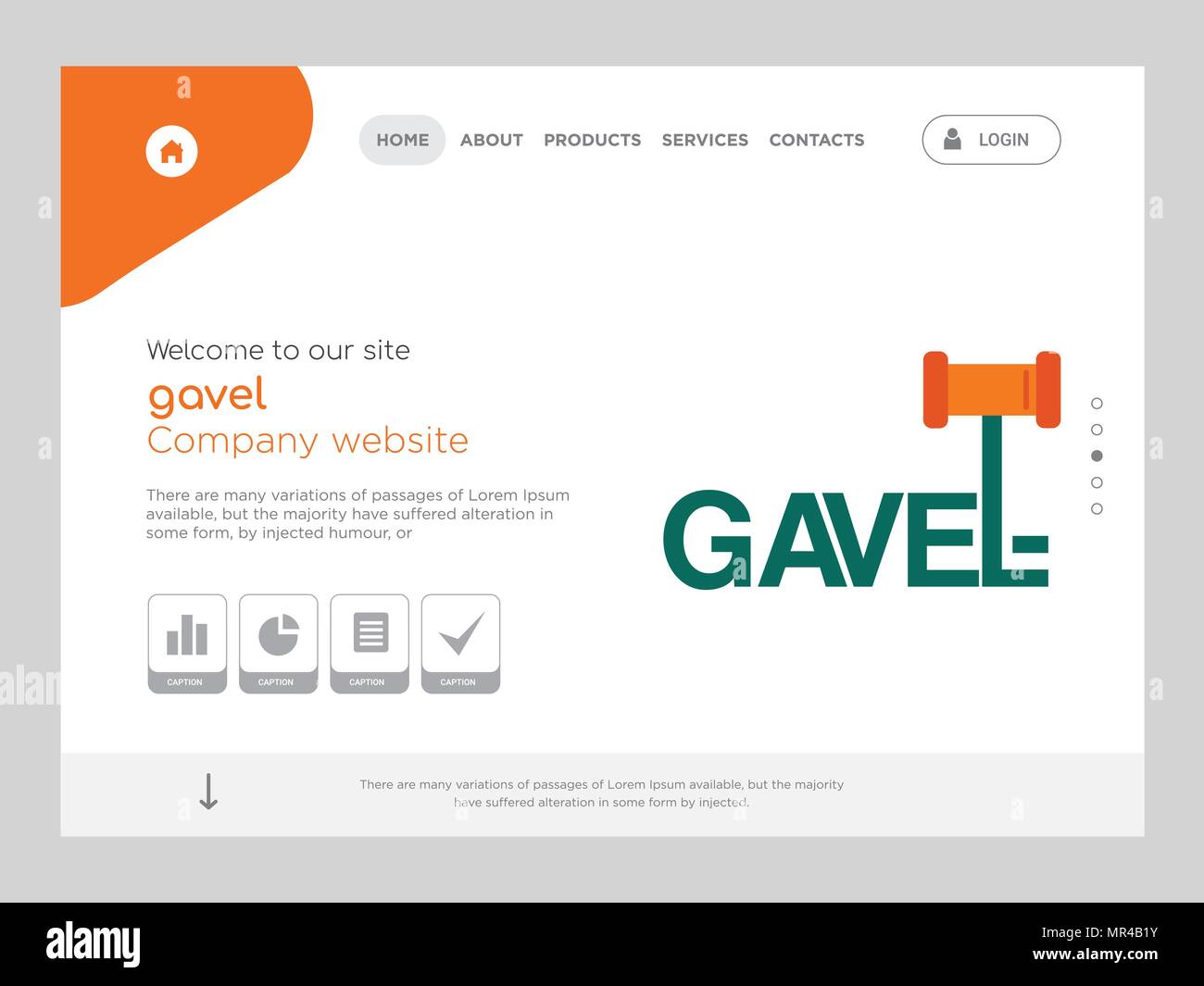 Quality One Page gavel site Template Vector Eps, Modern  Design