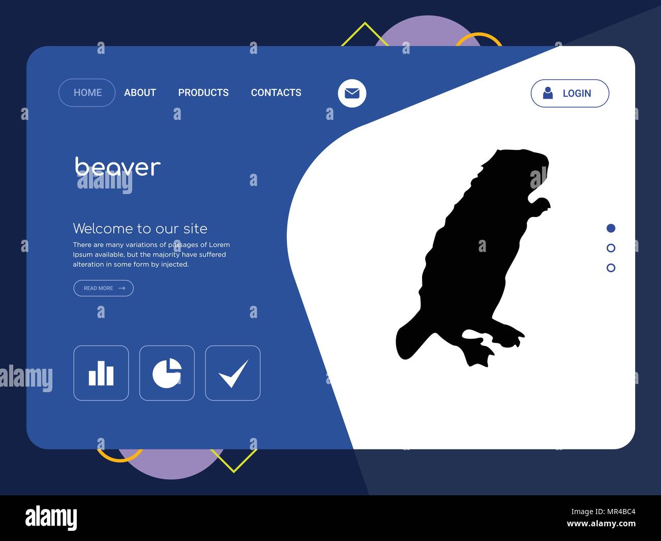 Quality One Page beaver Website Template Vector Eps, Modern Web Design ...