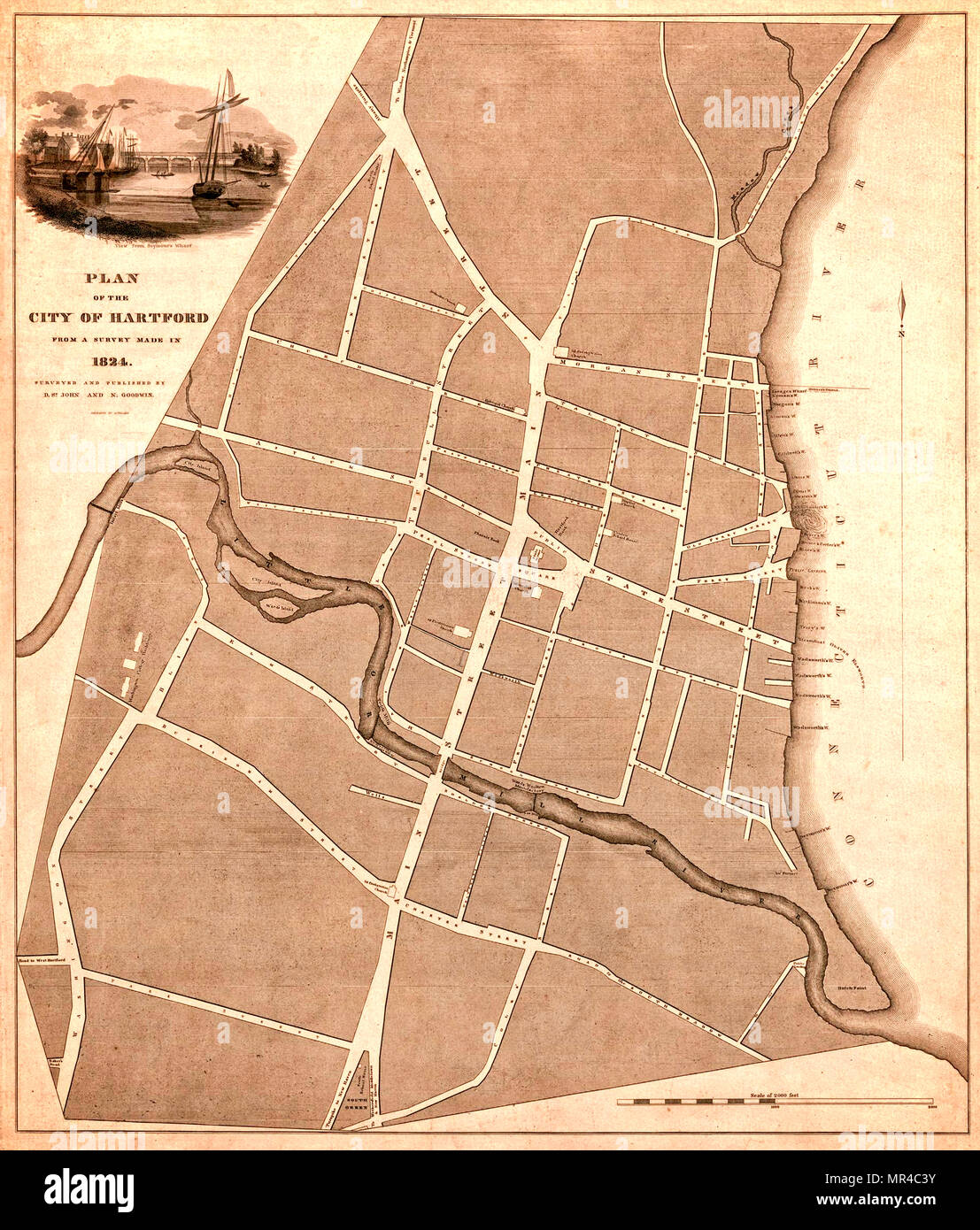 Antique map of hartford hires stock photography and images Alamy