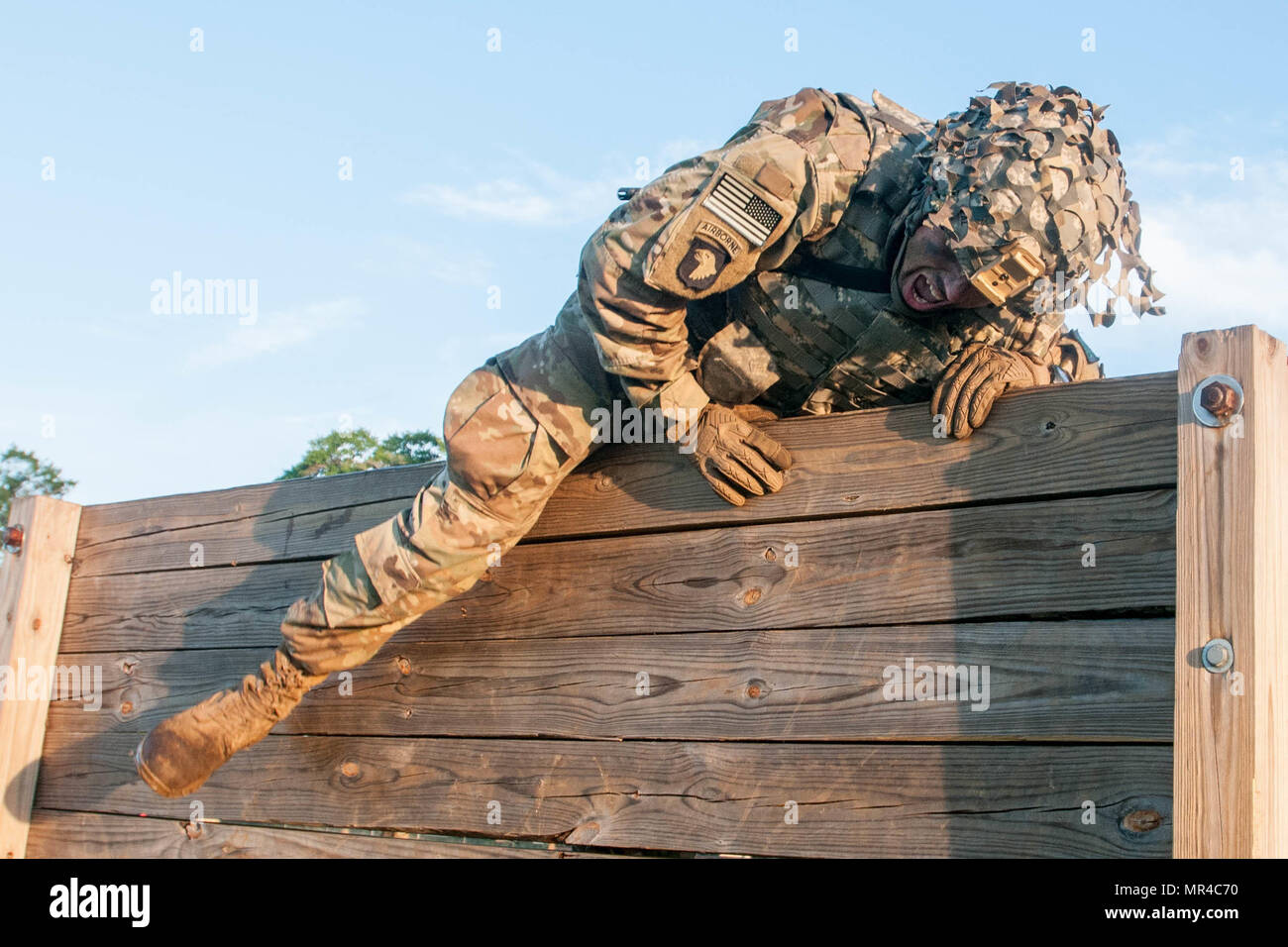 Army National Guard Soldiers participate in the StressShoot portion of