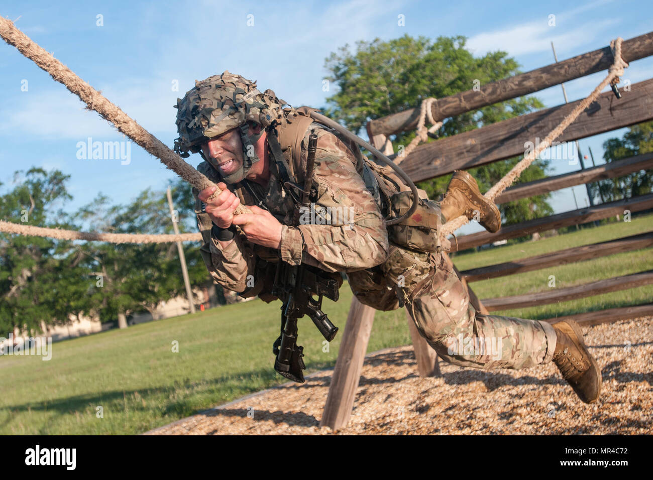 Army National Guard Soldiers participate in the StressShoot portion of