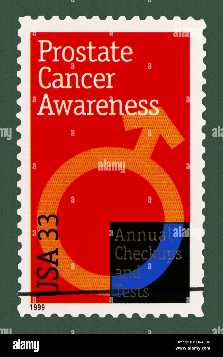 Prostate Cancer Checkup Awareness Postage Stamp Stock Photo