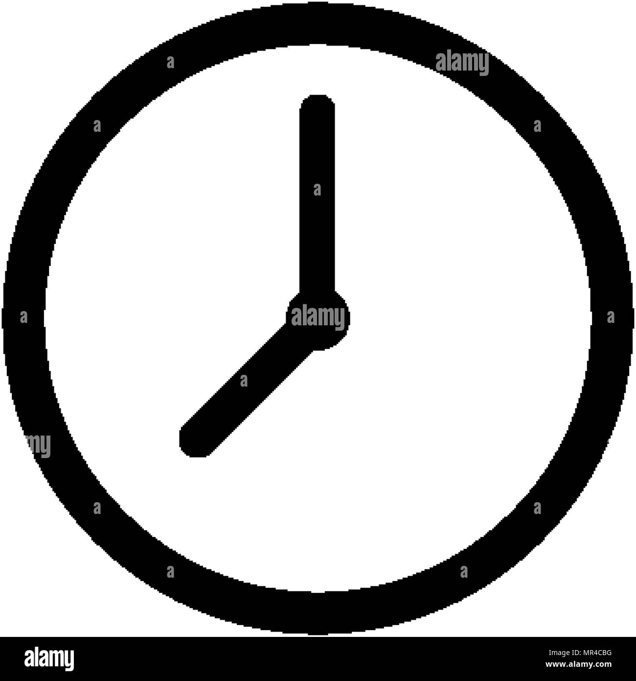 Simple time clock icon isolated on background Stock Vector