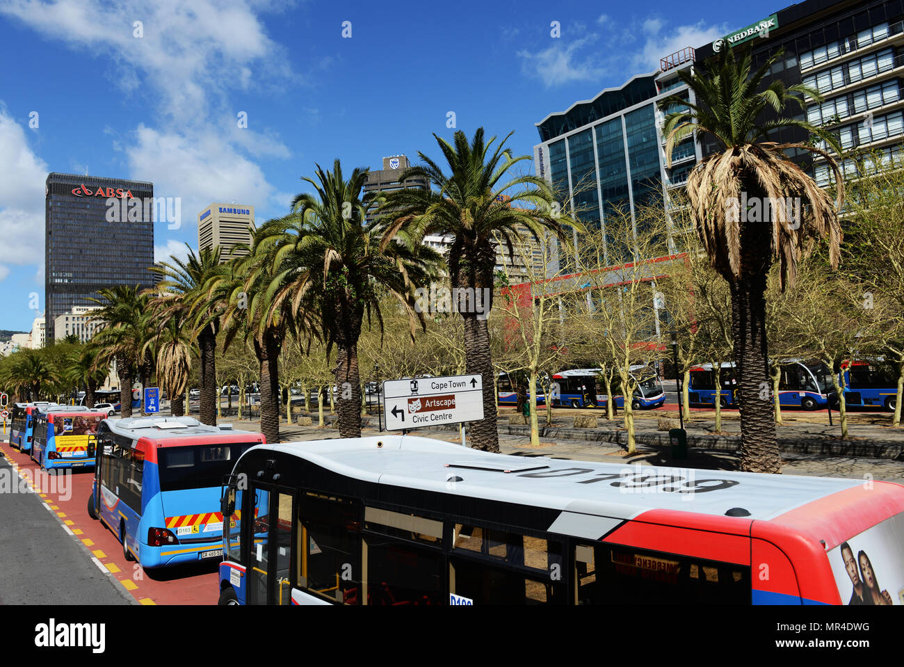 Heerangracht street with the  Absa centre in the background. Stock Photo