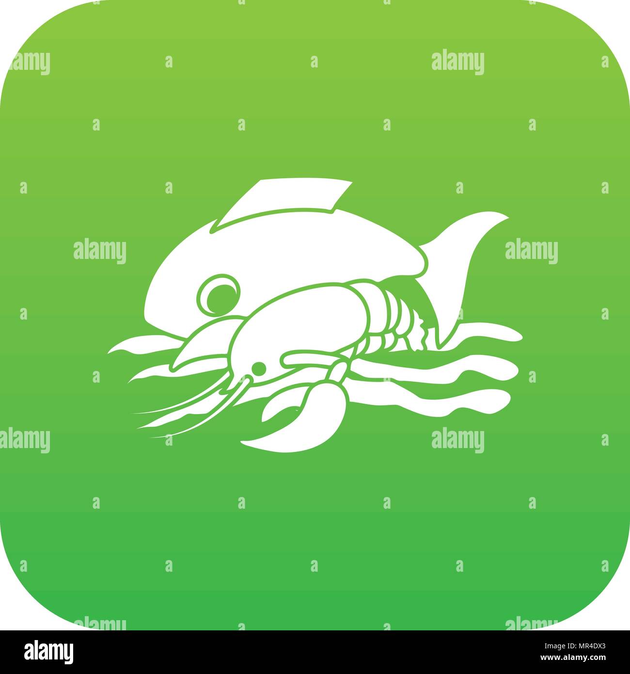 Sea food icon green vector Stock Vector