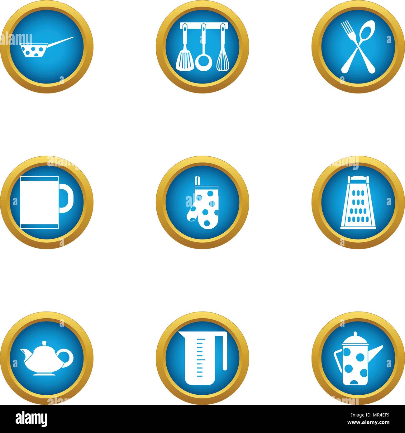 Tea breakfast icons set, flat style Stock Vector Image & Art - Alamy
