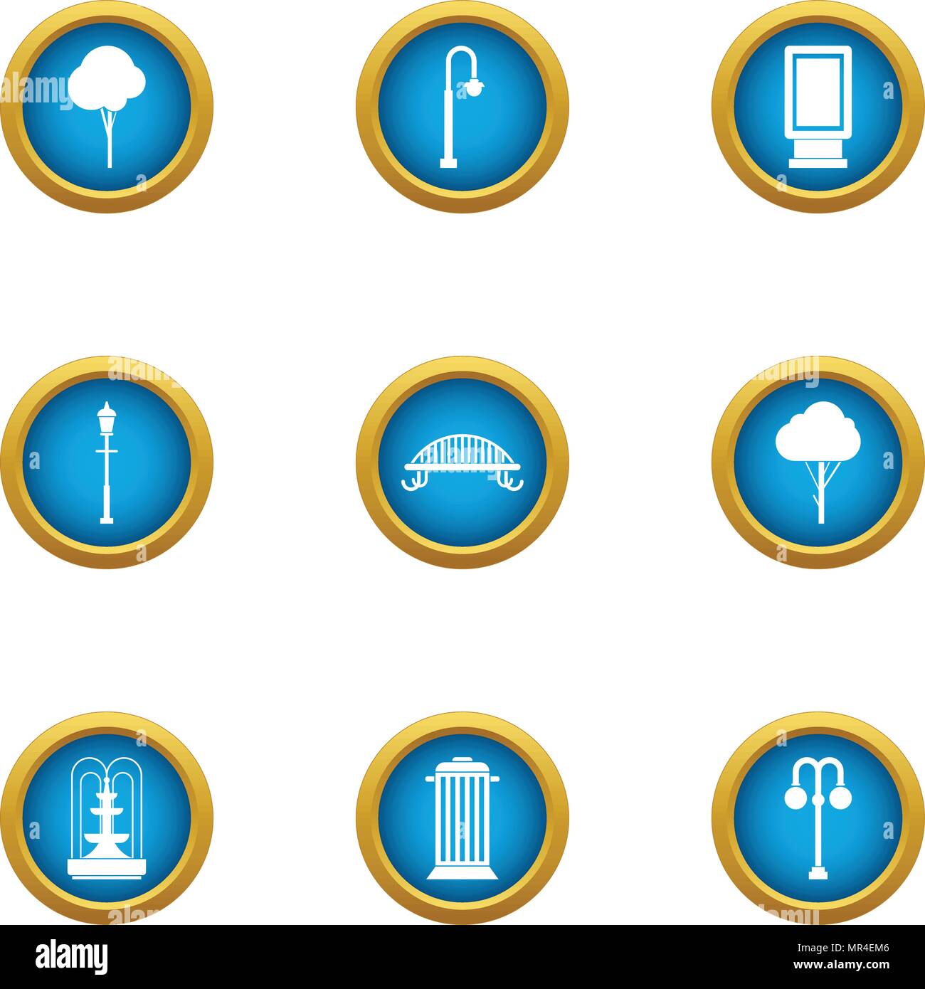 Urban infrastructure icons set, flat style Stock Vector Image & Art - Alamy