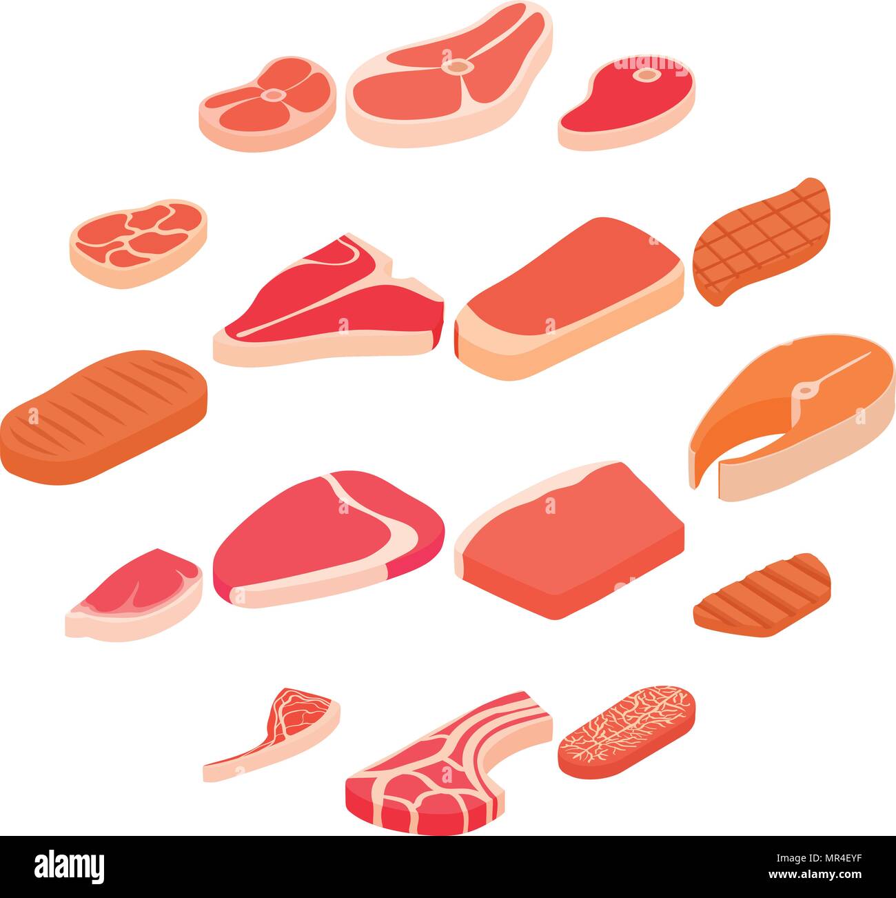 Steak icons set, cartoon style Stock Vector Image & Art - Alamy